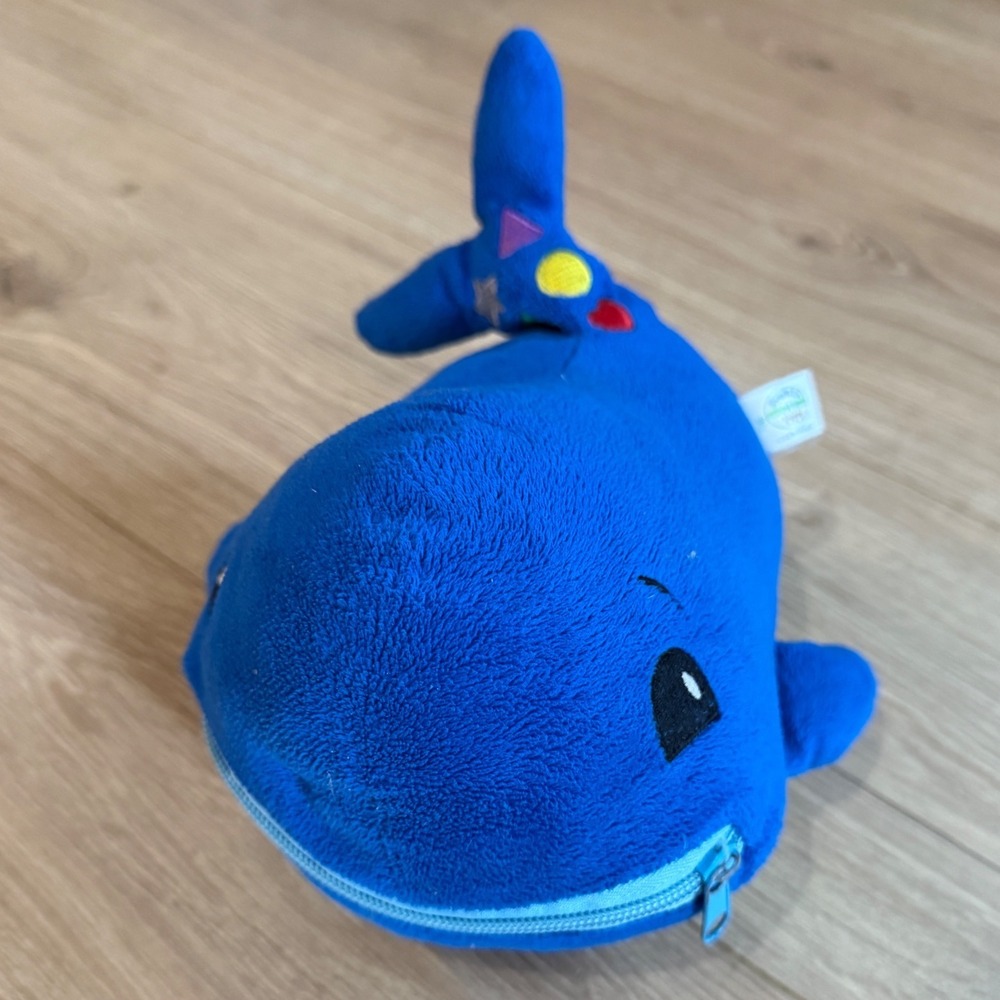 Buckle Toys Blu Whale Sensory Plush Toddler Learning Activity Toy